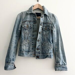 Banana Republic Classic Denim Blue Women's Jacket Medium Wash Pockets Transition